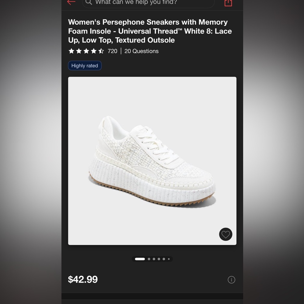 Universal Thread White Textured crochet Sneakers